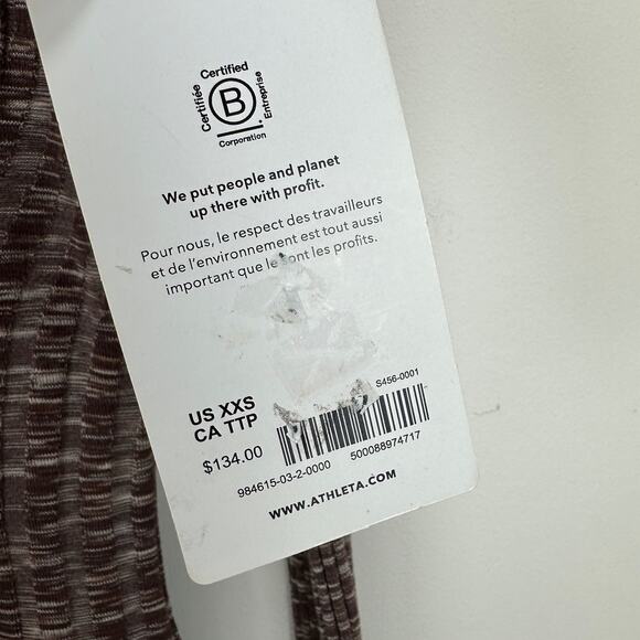 Athleta Revolve Seamless Cardigan Ribbed Knit Stretch Brown Purple XXS NWT - Picture 9 of 14